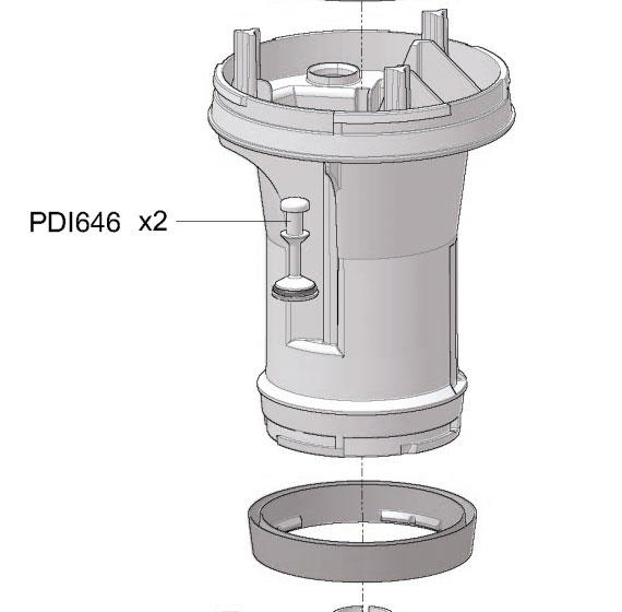 PDI646 - upper motor valve Dosatron D3 series (without seals)