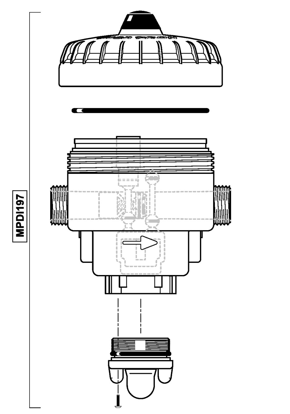 MPDI197VF - pump body blue + seal + bypass switch D07 series