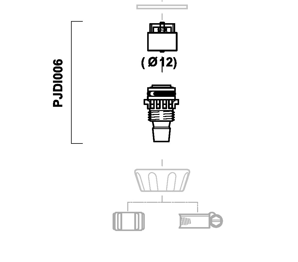 PJDI006VF - kit valve and ribbed end piece in VF execution
