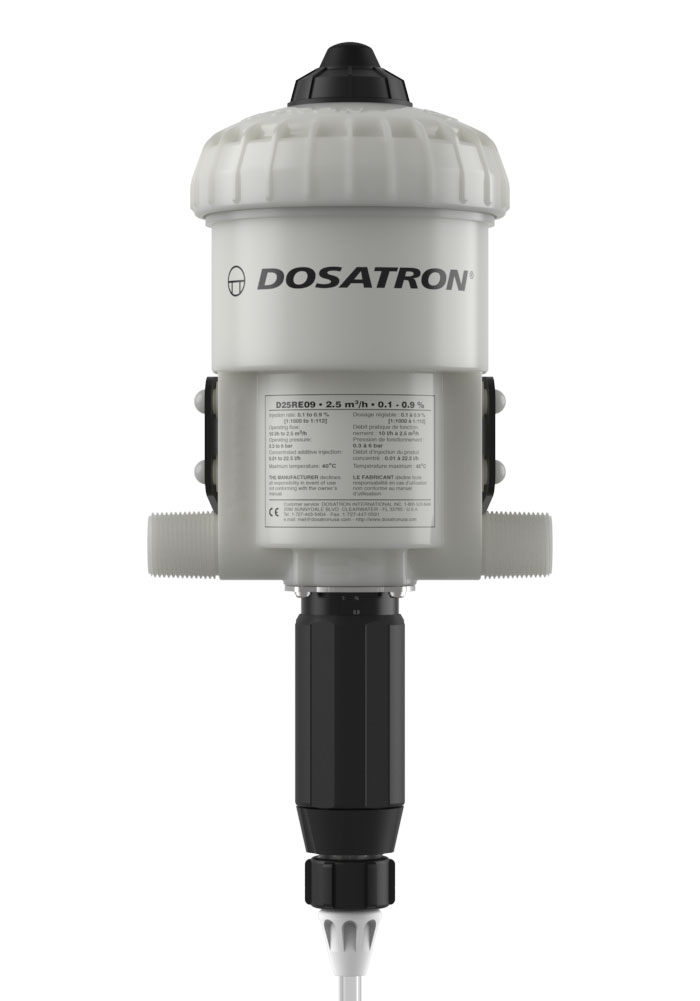 Dosatron D25RE09 VFP for peracetic acid and hydrogen peroxide 2,5m³/h 0,1-0,9% 