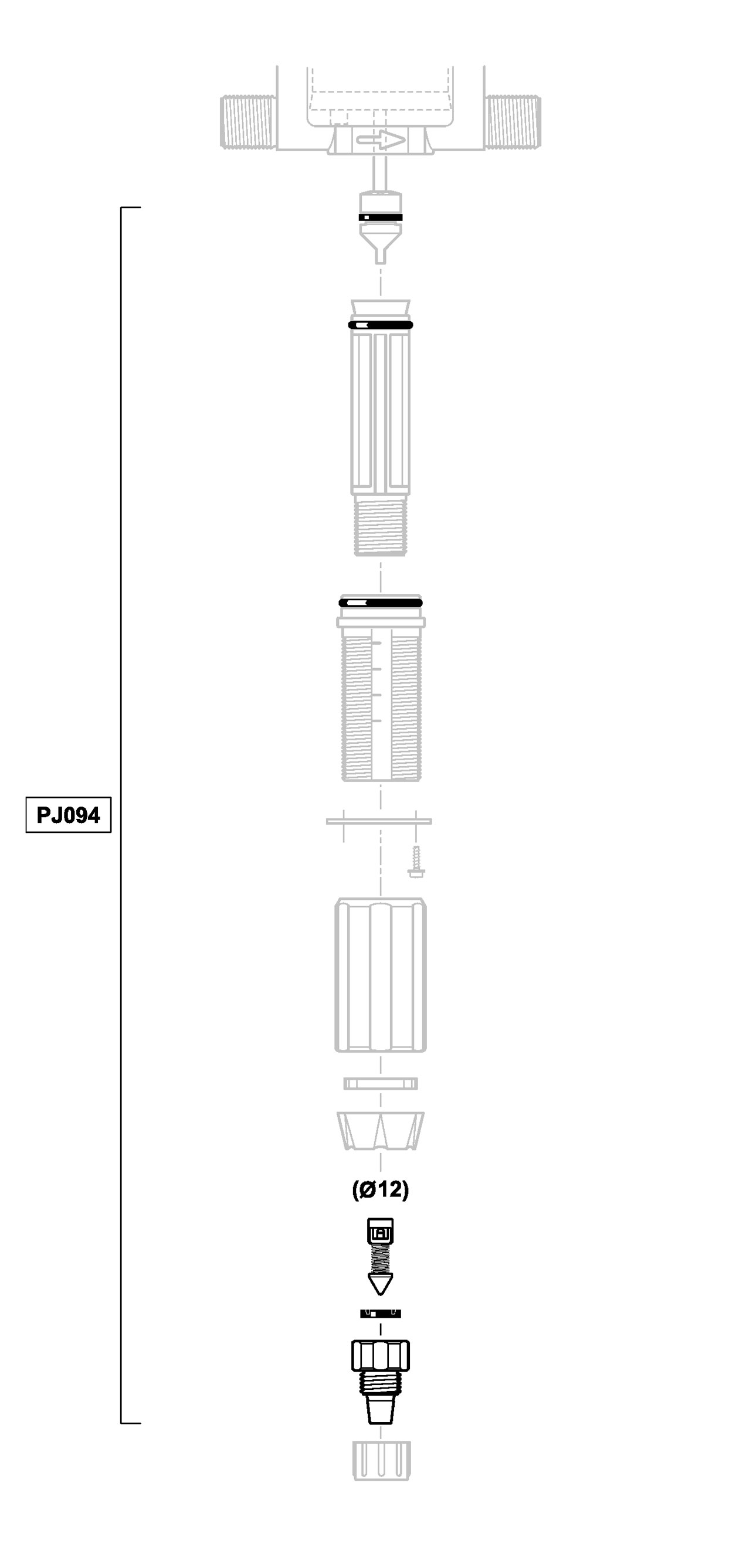 PJ094VF - kit dosing seals + valve + ribbed end piece in VF for D25RE4